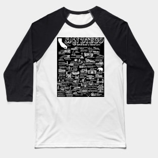 San Diego Map Baseball T-Shirt